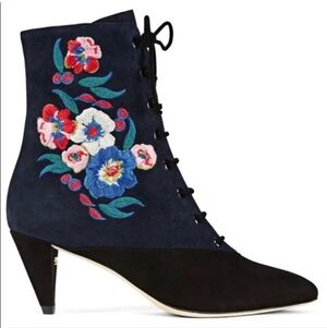 Tory Burch Cassidy embroidered ankle boots 10